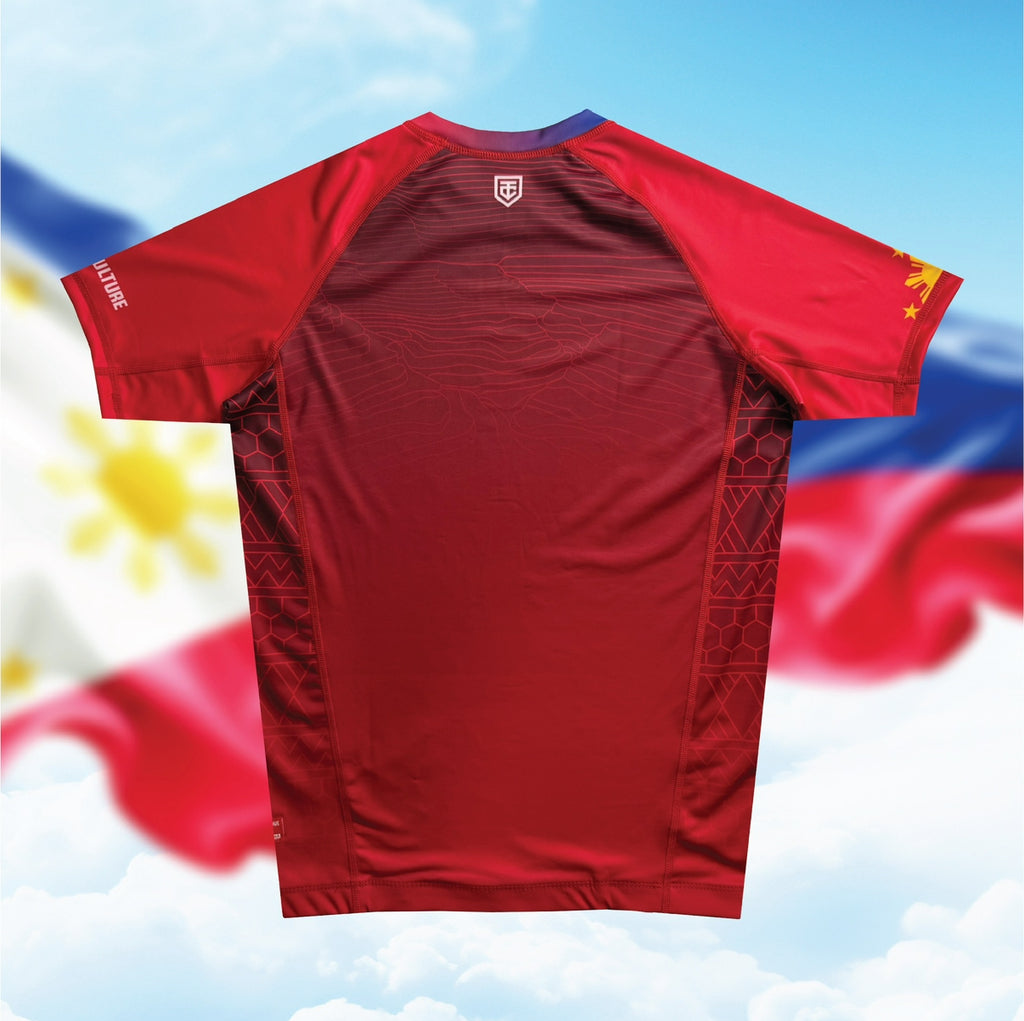Pinoy Rash Guard Philippine NoGi Jiu-Jitsu Team Short Sleeve Rash Guard Red – tapcultureph